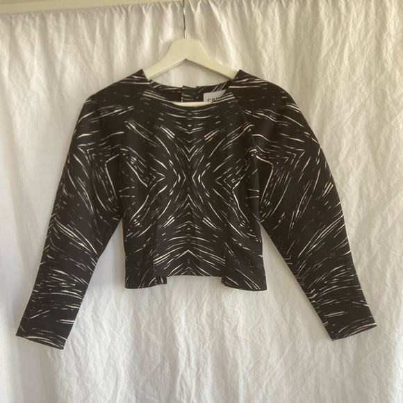 CBKD × BNKR marble long sleeve crop top Size XS NEW - Picture 2 of 16